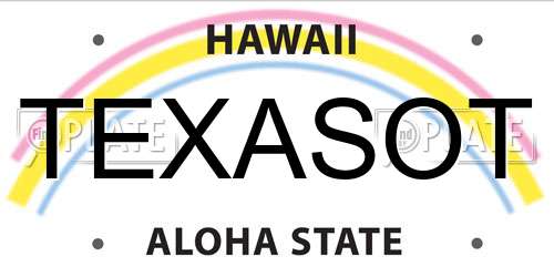 TEXASOT Hawaii License Plate
