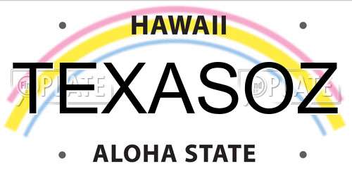 TEXASOZ Hawaii License Plate