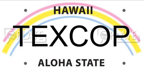 TEXCOP Hawaii License Plate