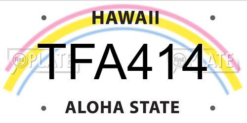 TFA414 Hawaii License Plate