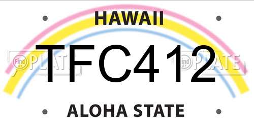 TFC412 Hawaii License Plate