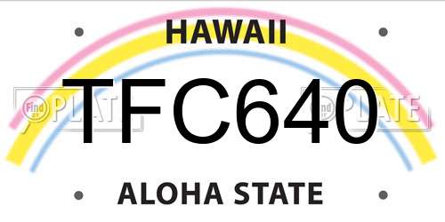 TFC640 Hawaii License Plate