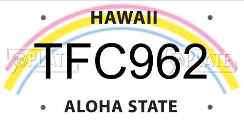 TFC962 Hawaii License Plate