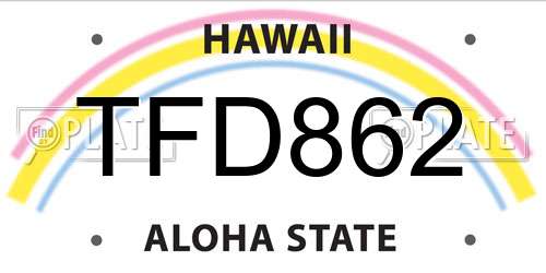 TFD862 Hawaii License Plate