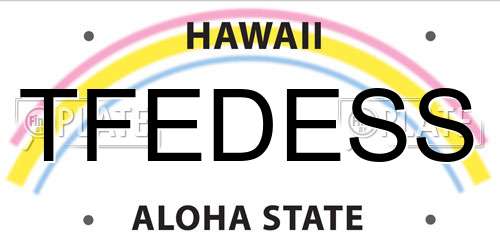 TFEDESS Hawaii License Plate