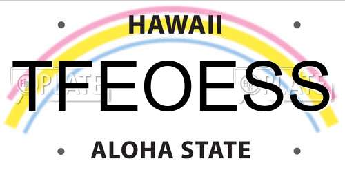TFEOESS Hawaii License Plate