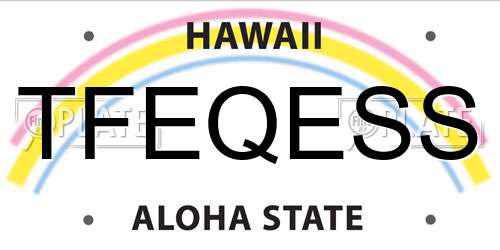 TFEQESS Hawaii License Plate