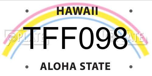 TFF098 Hawaii License Plate