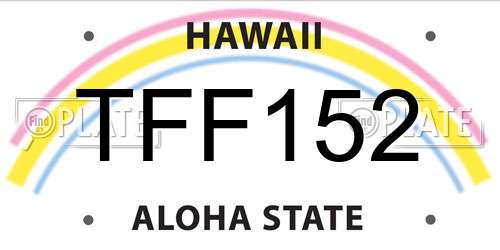 TFF152 Hawaii License Plate