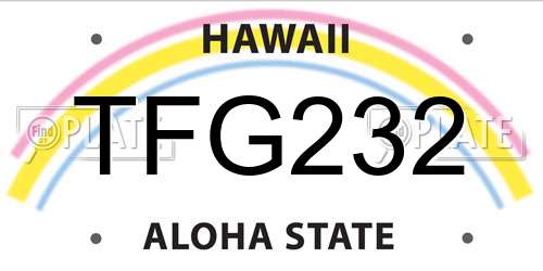 TFG232 Hawaii License Plate