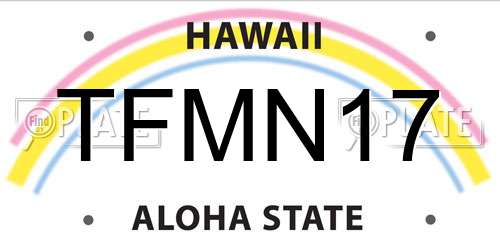 TFMN17 Hawaii License Plate