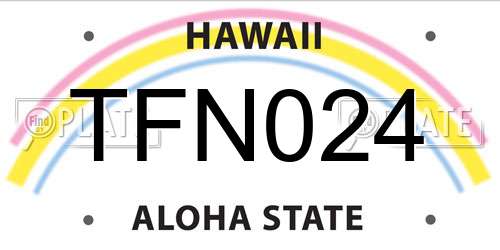 TFN024 Hawaii License Plate