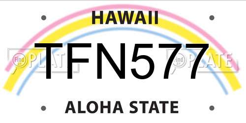 TFN577 Hawaii License Plate