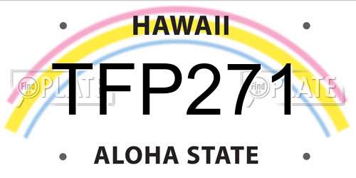 TFP271 Hawaii License Plate