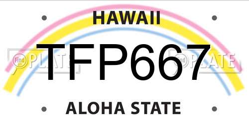 TFP667 Hawaii License Plate