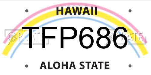 TFP686 Hawaii License Plate