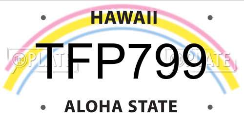 TFP799 Hawaii License Plate