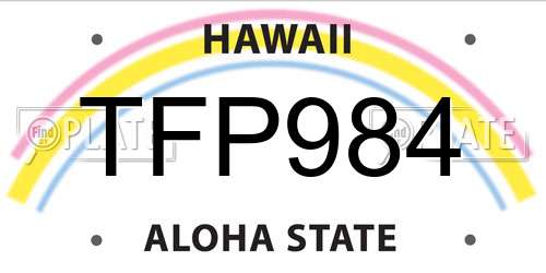 TFP984 Hawaii License Plate