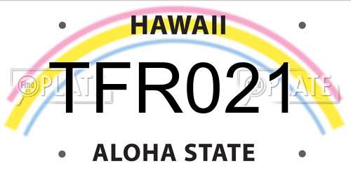 TFR021 Hawaii License Plate