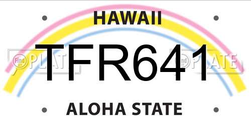 TFR641 Hawaii License Plate