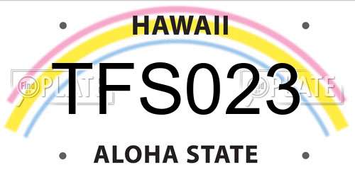 TFS023 Hawaii License Plate
