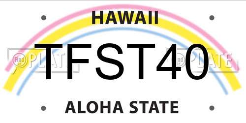 TFST40 Hawaii License Plate