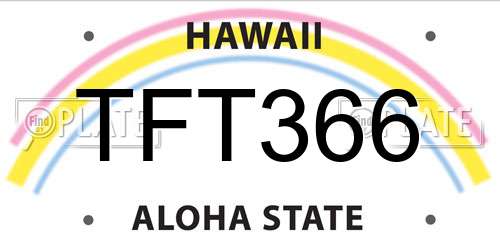 TFT366 Hawaii License Plate
