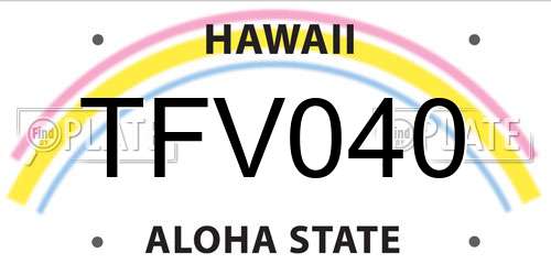 TFV040 Hawaii License Plate