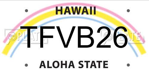 TFVB26 Hawaii License Plate