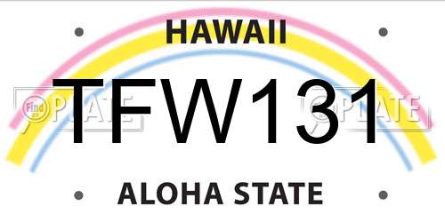 TFW131 Hawaii License Plate