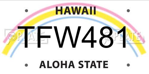 TFW481 Hawaii License Plate