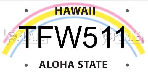 TFW511 Hawaii License Plate