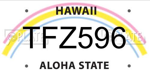 TFZ596 Hawaii License Plate