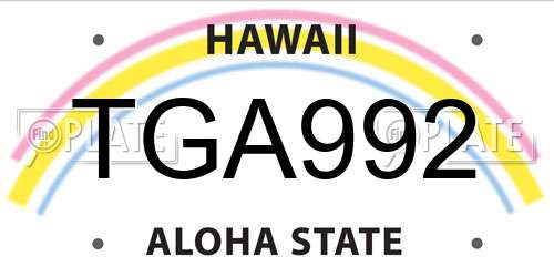 TGA992 Hawaii License Plate