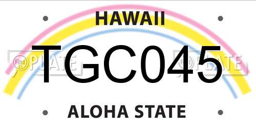 TGC045 Hawaii License Plate