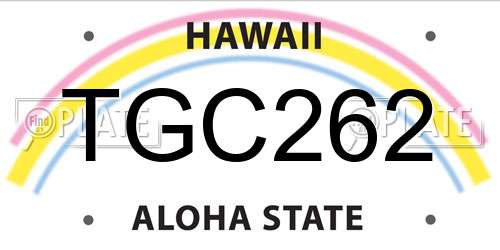 TGC262 Hawaii License Plate