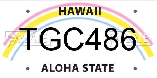 TGC486 Hawaii License Plate