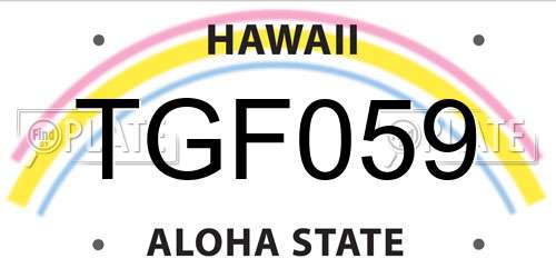 TGF059 Hawaii License Plate