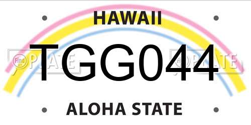 TGG044 Hawaii License Plate