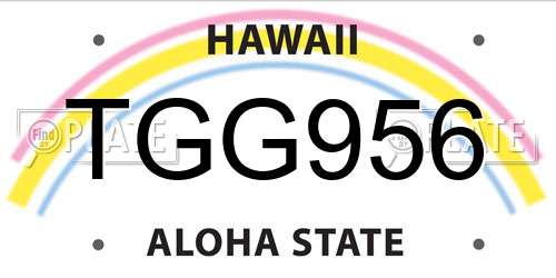 TGG956 Hawaii License Plate