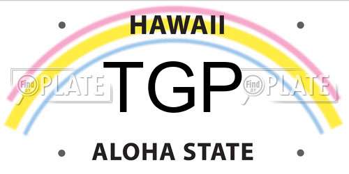 TGP Hawaii License Plate