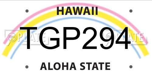 TGP294 Hawaii License Plate