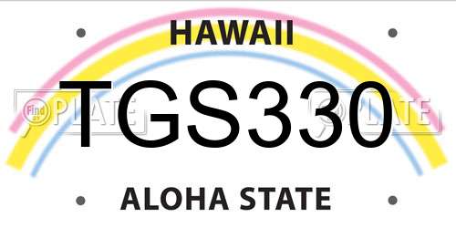 TGS330 Hawaii License Plate