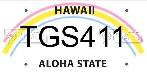 TGS411 Hawaii License Plate
