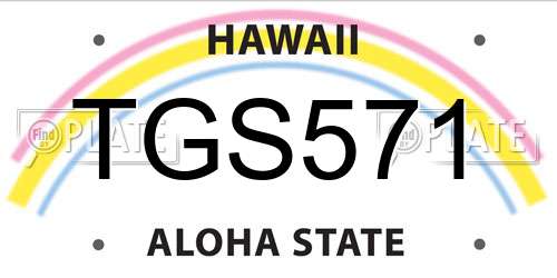 TGS571 Hawaii License Plate