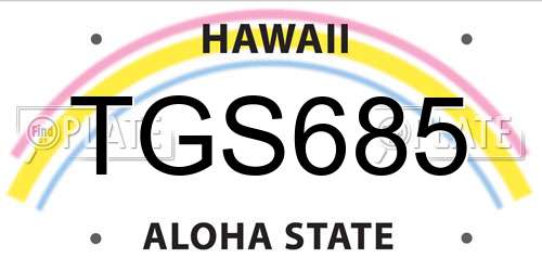 TGS685 Hawaii License Plate