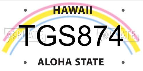 TGS874 Hawaii License Plate