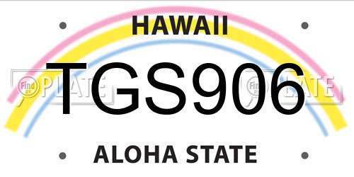 TGS906 Hawaii License Plate