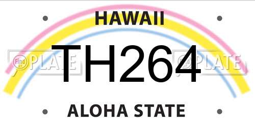 TH264 Hawaii License Plate
