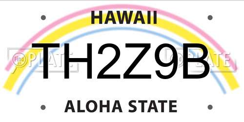 TH2Z9B Hawaii License Plate